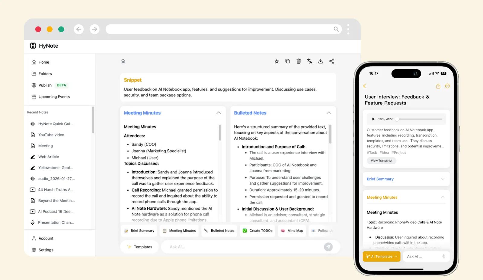 Synchronisation et organisation transparentes